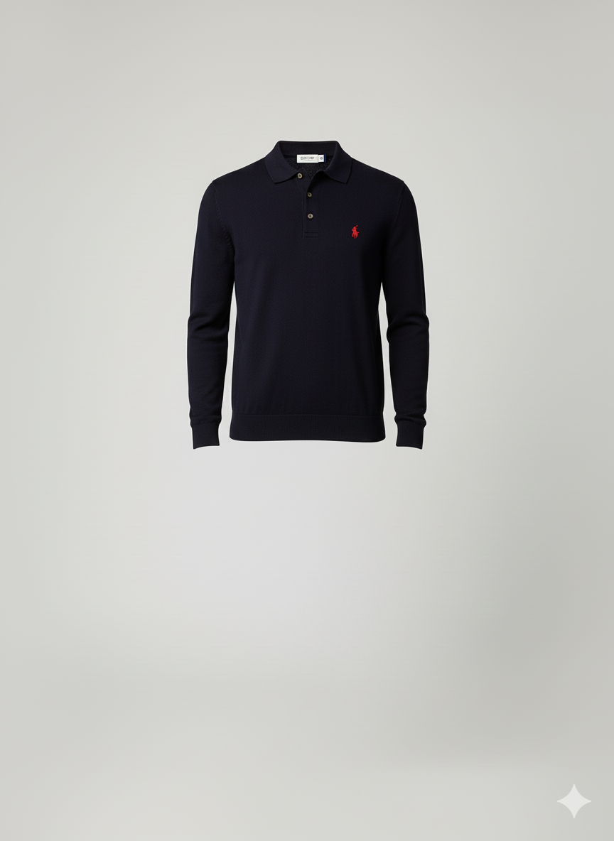 Collar Long Sleeve Shirt Navy