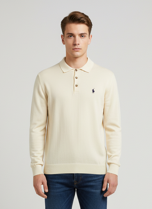 Collar Long Sleeve Shirt Cream