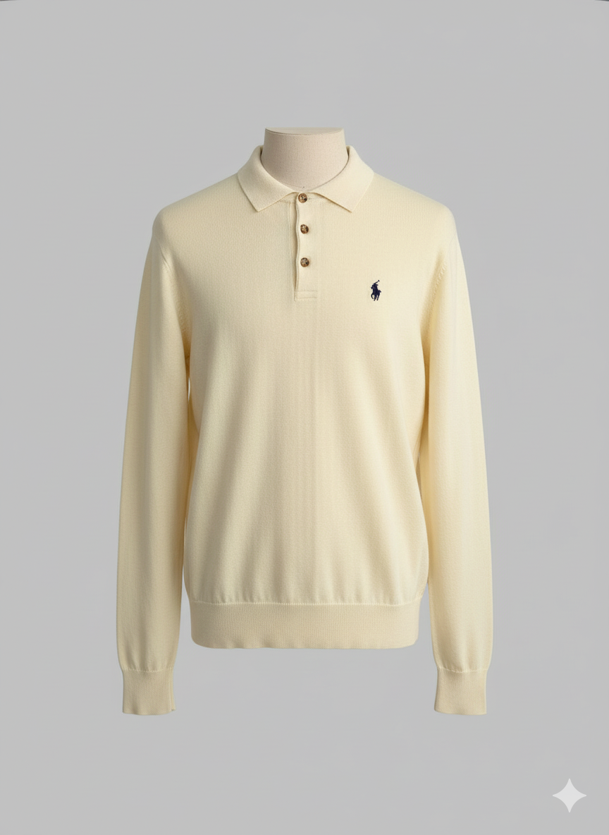 Collar Long Sleeve Shirt Cream